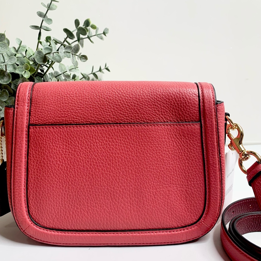 Coach Saddle Bag With Horse And Carriage Crossbody Bag Gold/Poppy/Vintage Mauve - Picture 7 of 14